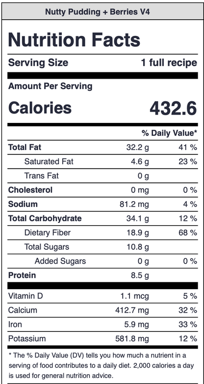 Super Veggie + Nutty Pudding (Blueprint diet)